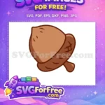 Free Brown Acorn Cartoon Free Nut Fall Free SVG - Instant Download