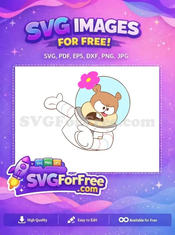 Free Angry Sandy Cheeks Free Pink Flower SpongeBob Free SVG