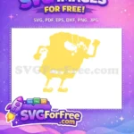 Free Running Pose Free Yellow SpongeBob Movie Free SVG - Instant Download