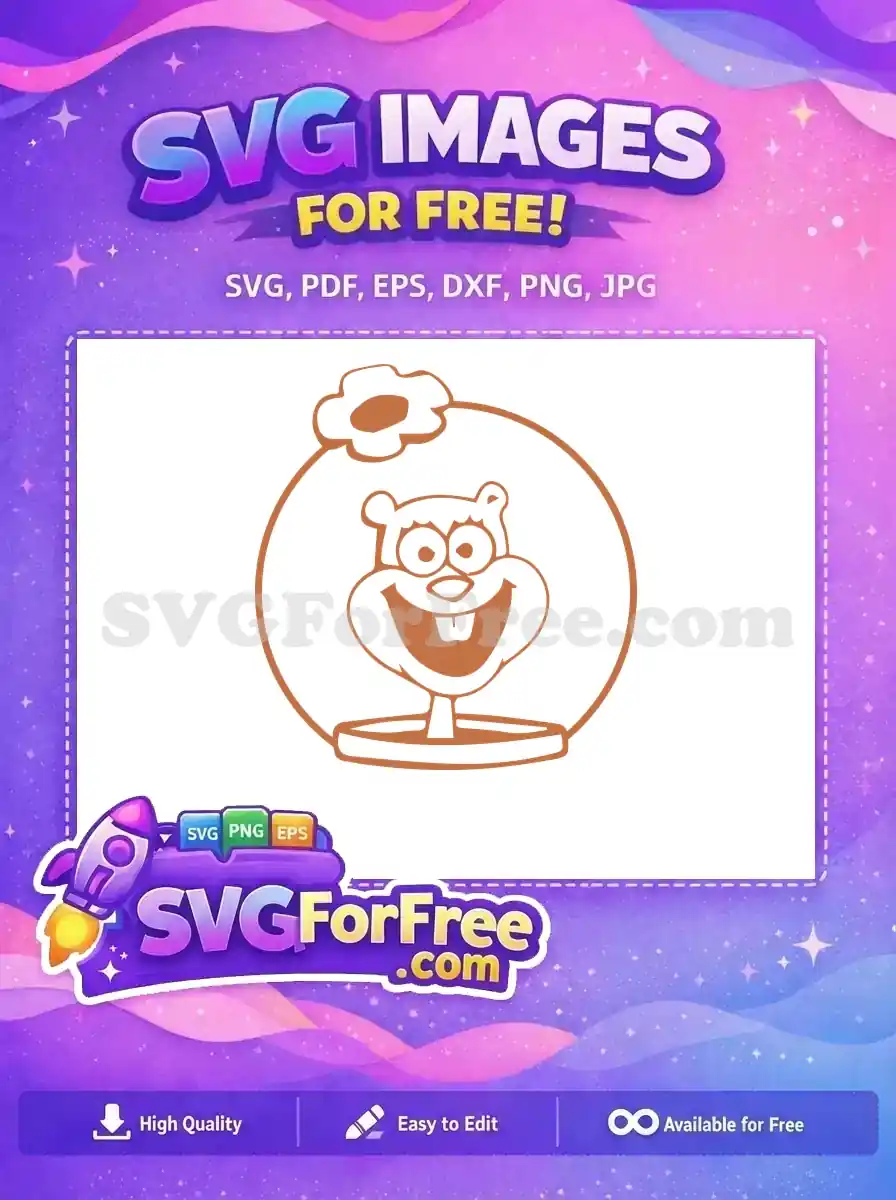 Free Sandy Cheeks Smiling Free Texas Detail SpongeBob Free SVG