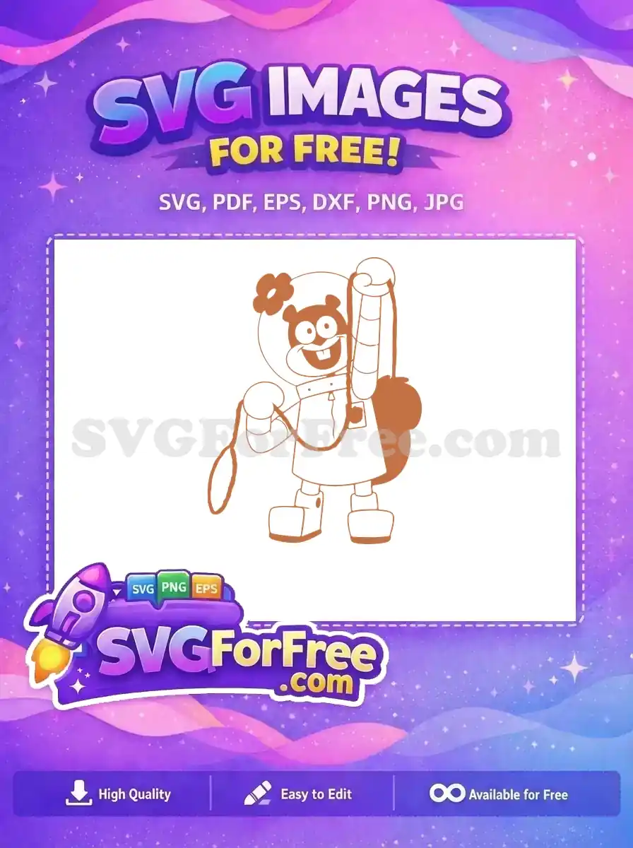 Free Sandy Cheeks Flower Free Texas Cartoon SpongeBob Free SVG