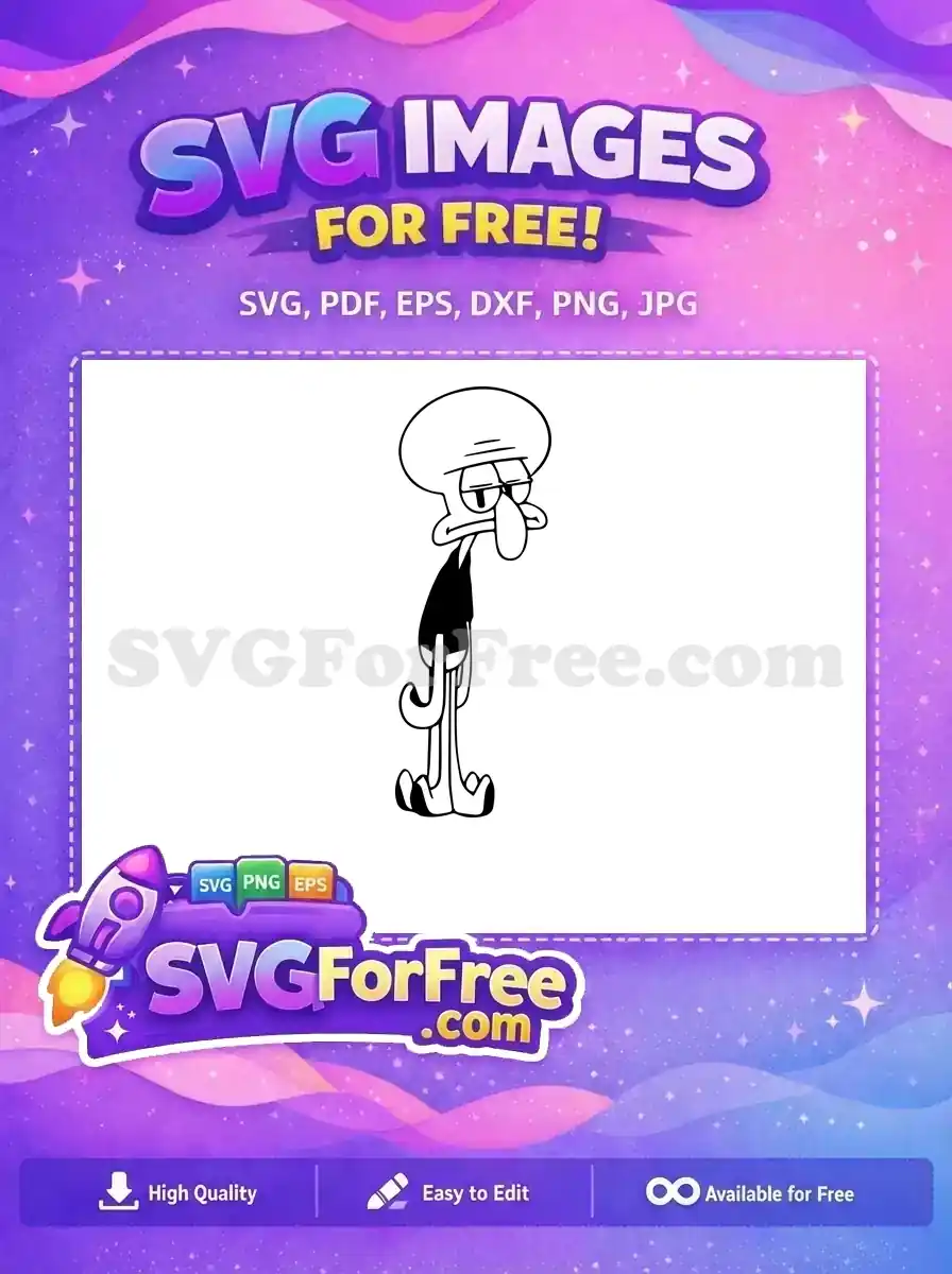 Free Squidward Grouchy Free Annoyed Spongebob Free SVG
