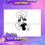 Free Squidward Annoyed Expression Free Black Shirt SpongeBob Free SVG - Instant Download