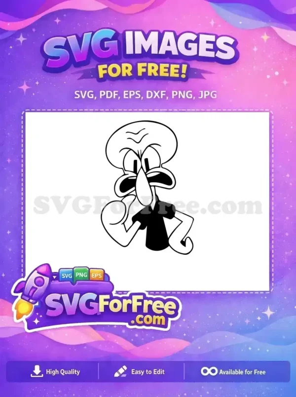 Free Squidward Annoyed Expression Free Black Shirt SpongeBob Free SVG Free Squidward Annoyed Expression Free Black Shirt SpongeBob Free SVG