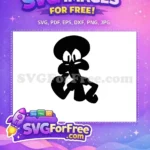 Free Thinking Squidward Tentacles Free Monochrome Pose SpongeBob Free SVG - Instant Download