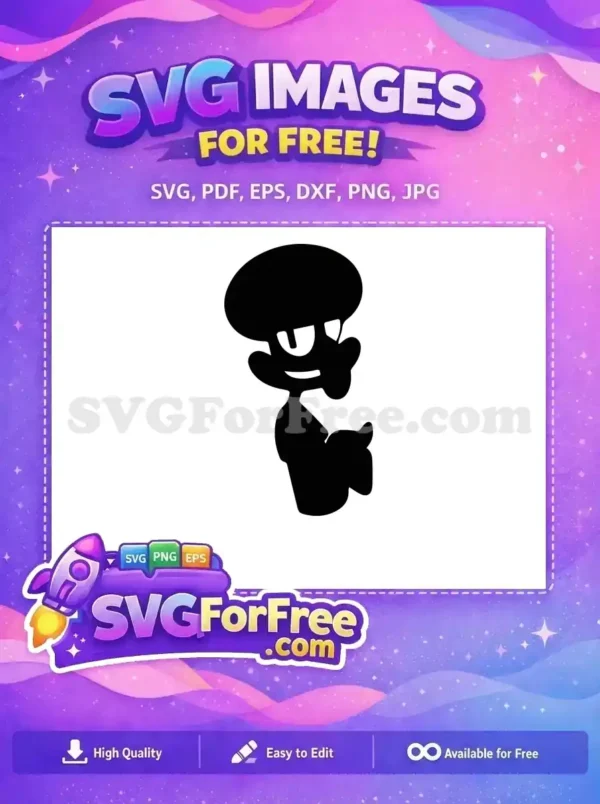 Free Squidward Tentacles Silhouette Free Posing Sarcastic SpongeBob Free SVG