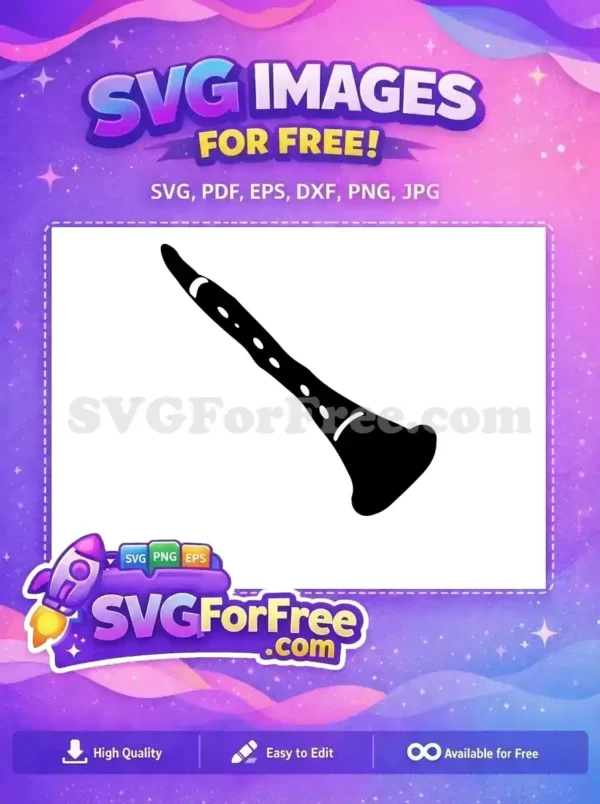 Free Black Clarinet Free Musical Instrument SpongeBob Free SVG