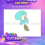 Free Squidward Annoyed Face Free Tan Shirt SpongeBob Free SVG - Instant Download