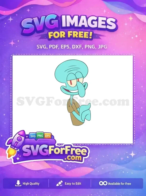 Free Smirking Squidward Free Crossed Arms SpongeBob Free SVG