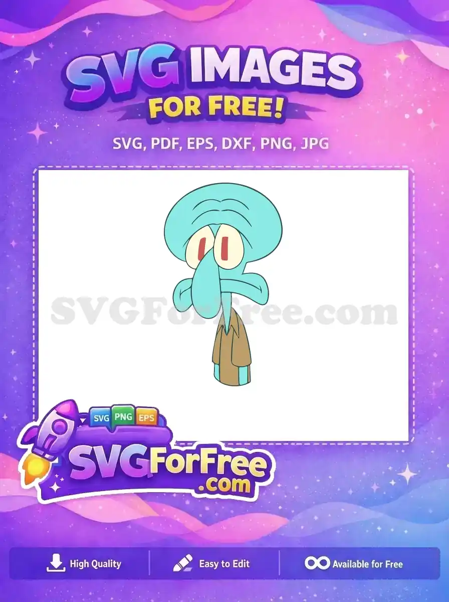 Free Squidward's Glaring Eyes Free Brown Shirt SpongeBob Free SVG
