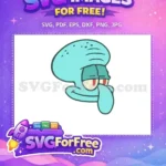 Free Squidward Grumpy Expression Free Cartoon Character SpongeBob Free SVG 1 - Instant Download
