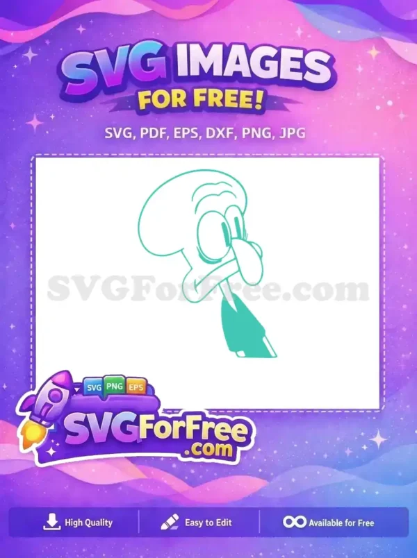 Free Squidward Tentacles Head Free Annoyed Expression Spongebob Free SVG