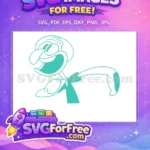 Free Turquoise Squidward Laughing Free Pose SpongeBob Free SVG - Instant Download