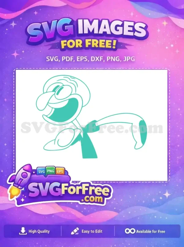 Free Turquoise Squidward Laughing Free Pose SpongeBob Free SVG