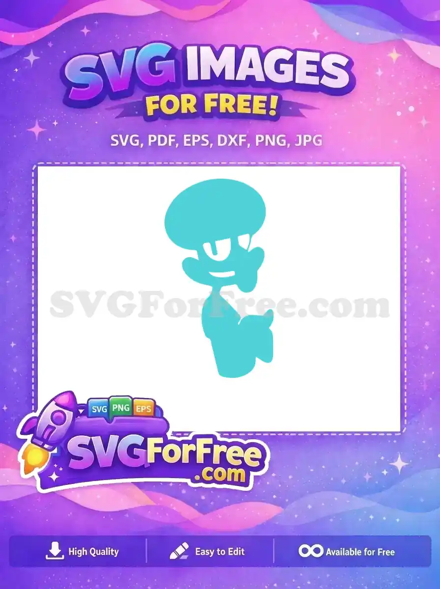 Free Squidward Tentacles Smirking Free Holding Clarinet SpongeBob Free SVG