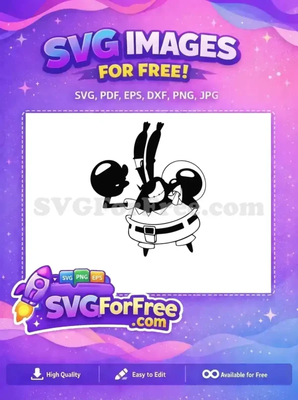 Free Smiling Mr Krabs Free Boxing Stance SpongeBob Free SVG