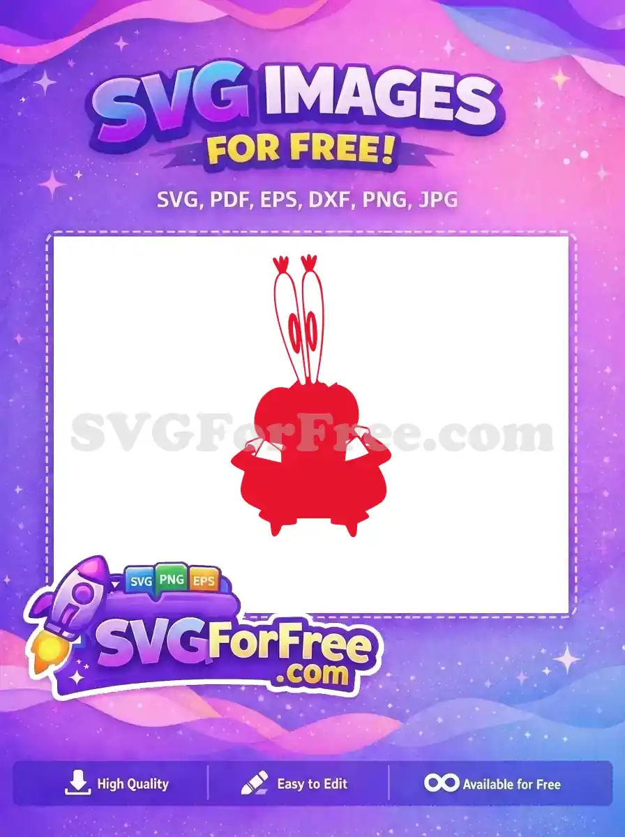 Free Red Silhouette Eyes Krabs SpongeBob Free Cartoon Free SVG