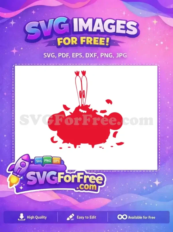 Free Red Krabs Free Grinning Design SpongeBob Free SVG