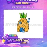 Free Pineapple House Free Blue Details SpongeBob Free SVG - Instant Download