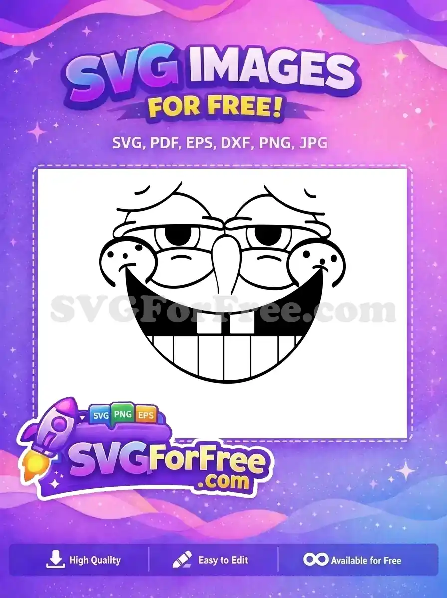 Free Squidward Tentacles Grin Free Angry Expression SpongeBob Free SVG