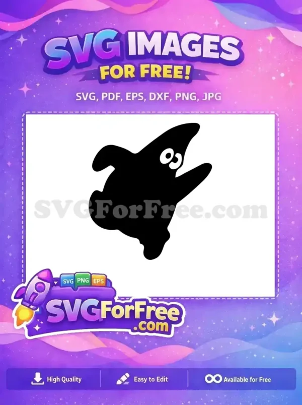 Free Patrick Scared Expression Free Silhouette SpongeBob Free SVG