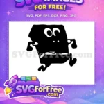 Free Black Outline Free Running SpongeBob Cartoon Free SVG - Instant Download