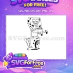 Free Smiling SpongeBob Free Gary the Snail Cartoon Free SVG - Instant Download