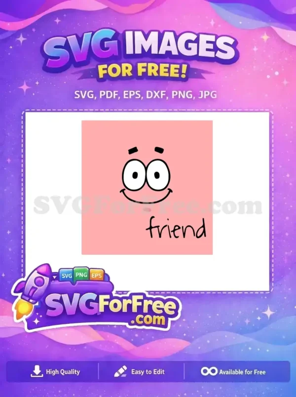 Free Smiling Face Free Patrick Star Friend SpongeBob Free SVG