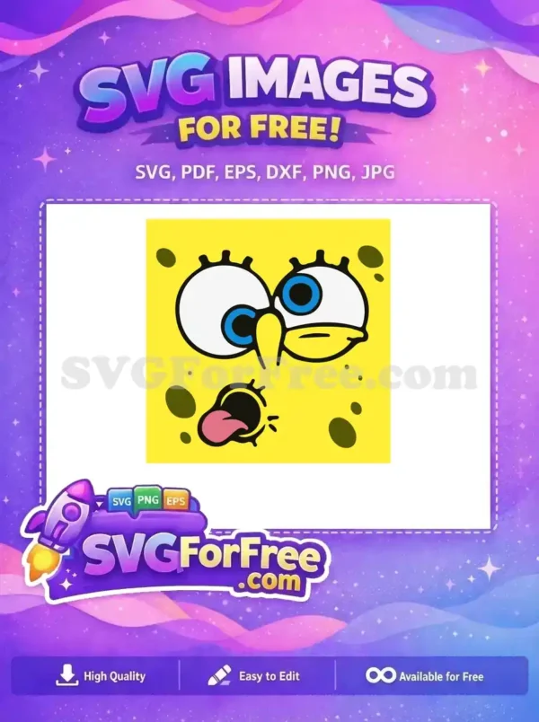 Free Goofy Expression Free Tongue Out SpongeBob Free SVG