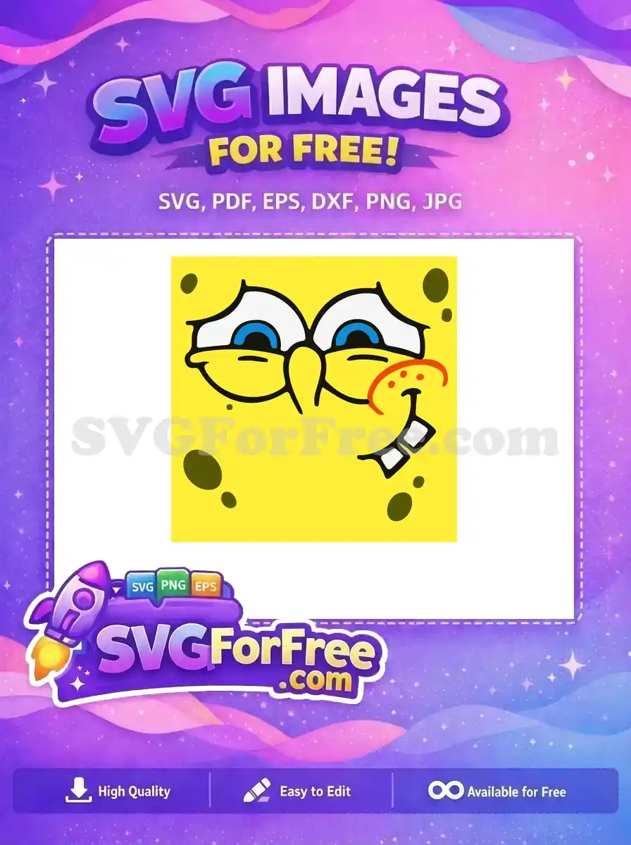 Free Shy Bashful Face Free Big Blue Eyes SpongeBob SquarePants Cartoon Free SVG