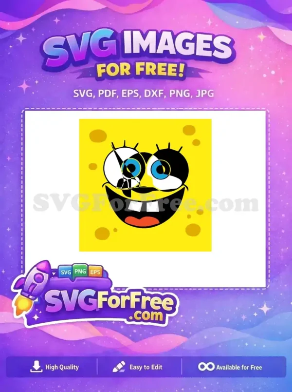 Free Cartoon Blue Eyes Free Smiling Face Spongebob Free SVG