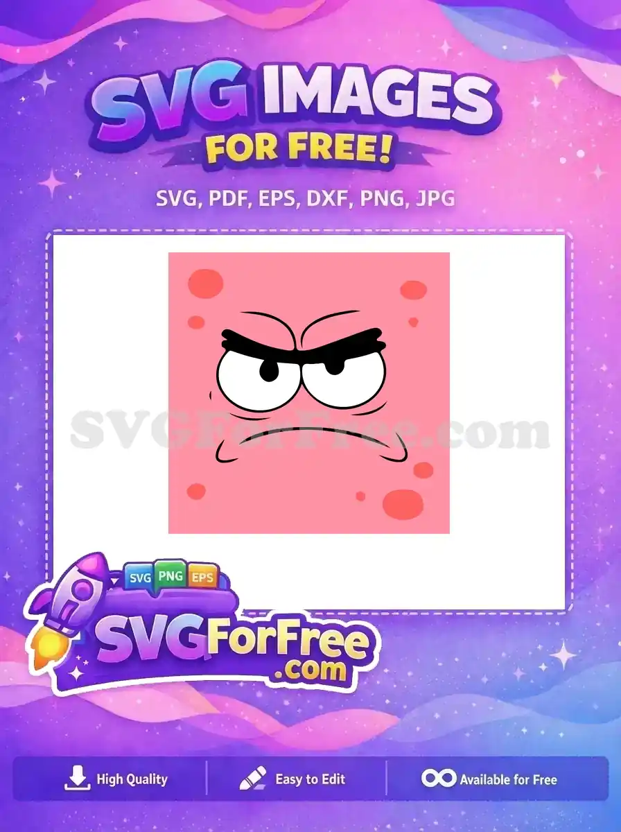 Free Angry Eyes Free Pink Color Patrick Star Free SVG