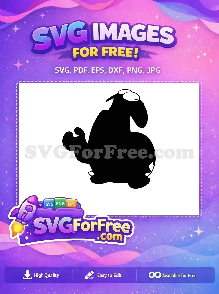 Free Black Silhouette Free Goofy Eyes SpongeBob Free SVG
