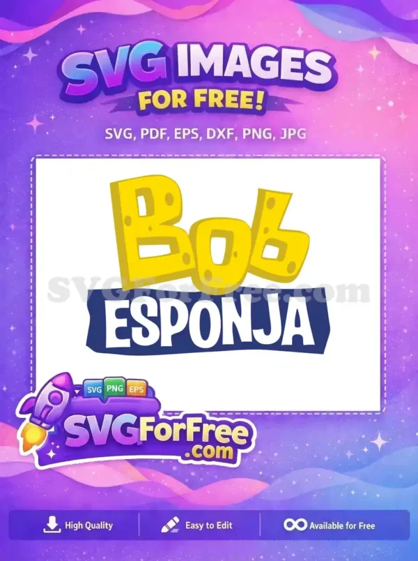 Free Yellow Sponge Free Bob Esponja Cartoon Free SVG