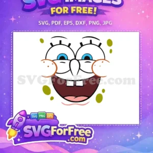 Free Blue Eyes Cheeks Free Big Mouth SpongeBob Free SVG