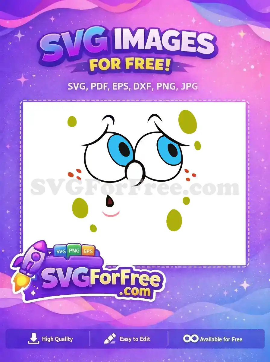 Free Blue Eyes Free Worried Expression SpongeBob Free SVG