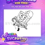 Free Santa Hat Free Candy Cane SpongeBob Christmas Free SVG - Instant Download