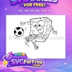 Free Joyful SpongeBob Kicking Free Soccer Ball SpongeBob Free SVG - Instant Download