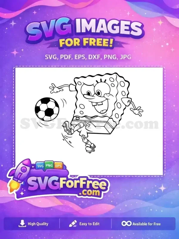 Free Joyful SpongeBob Kicking Free Soccer Ball SpongeBob Free SVG Free Joyful SpongeBob Kicking Free Soccer Ball SpongeBob Free SVG