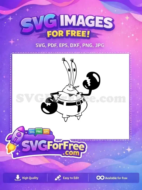 Free Cartoon Krabs Free Black Claws SpongeBob Free SVG