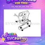 Free Angry Expression Free Skateboard Stunt SpongeBob Free SVG - Instant Download