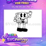 Free Waving Hand Free SpongeBob SquarePants Cartoon Free SVG - Instant Download