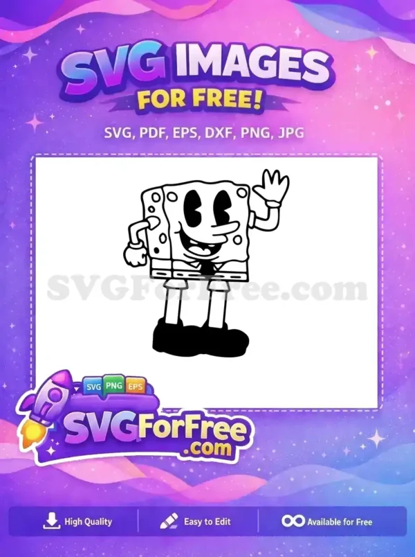 Free Waving Hand Free SpongeBob SquarePants Cartoon Free SVG