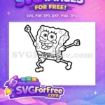Free Smiling Face Free Arms Up SpongeBob Free SVG - Instant Download