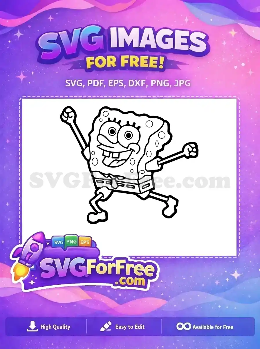 Free Smiling Face Free Arms Up SpongeBob Free SVG
