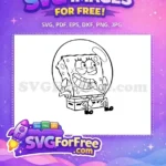 Free Smiling Face Free Bubble Encased Spongebob Free SVG - Instant Download