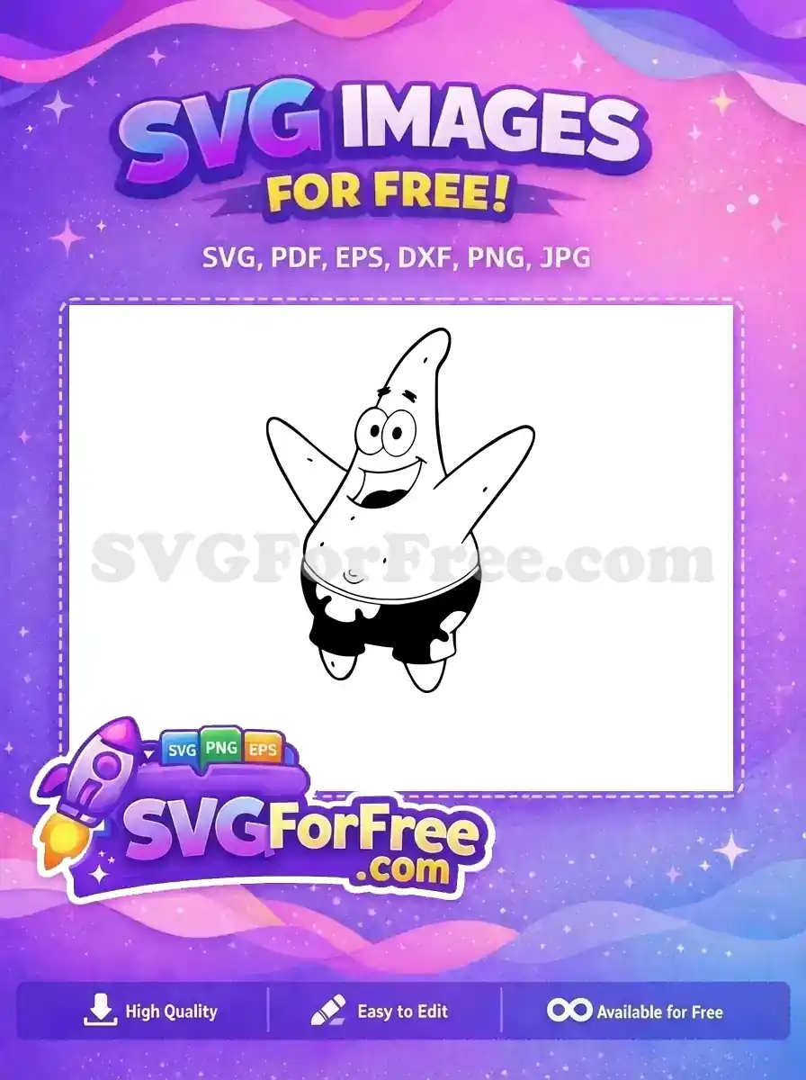 Free Happy Goofy Patrick Star Free Cartoon Pose SpongeBob Free SVG
