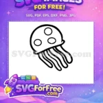 Free Jellyfish With Three Spots Free Wavy Tentacles SpongeBob Free SVG - Instant Download
