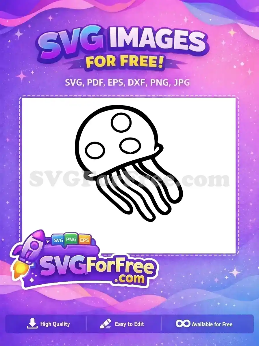 Free Jellyfish With Three Spots Free Wavy Tentacles SpongeBob Free SVG