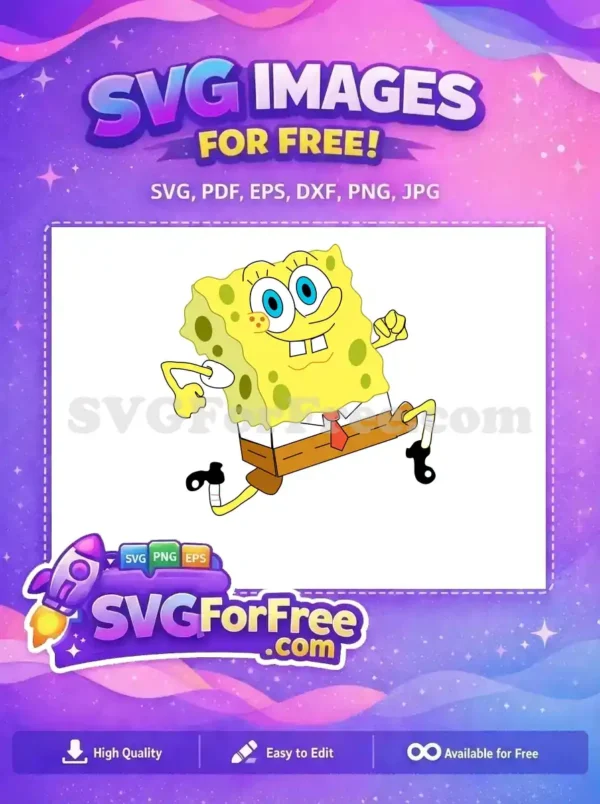 Free Cheerful Run Free Cartoon SpongeBob Free SVG